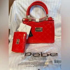 Bebe Red Women's Handbag and Wallet Set NWT